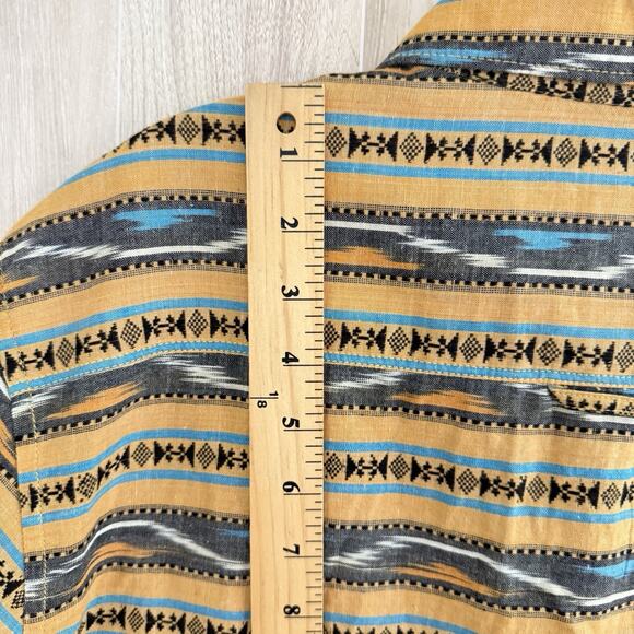BILLABONG Shirt Men's Medium Short Sleeve Hawaiian Down Aztec Tribal Western - Picture 9 of 12